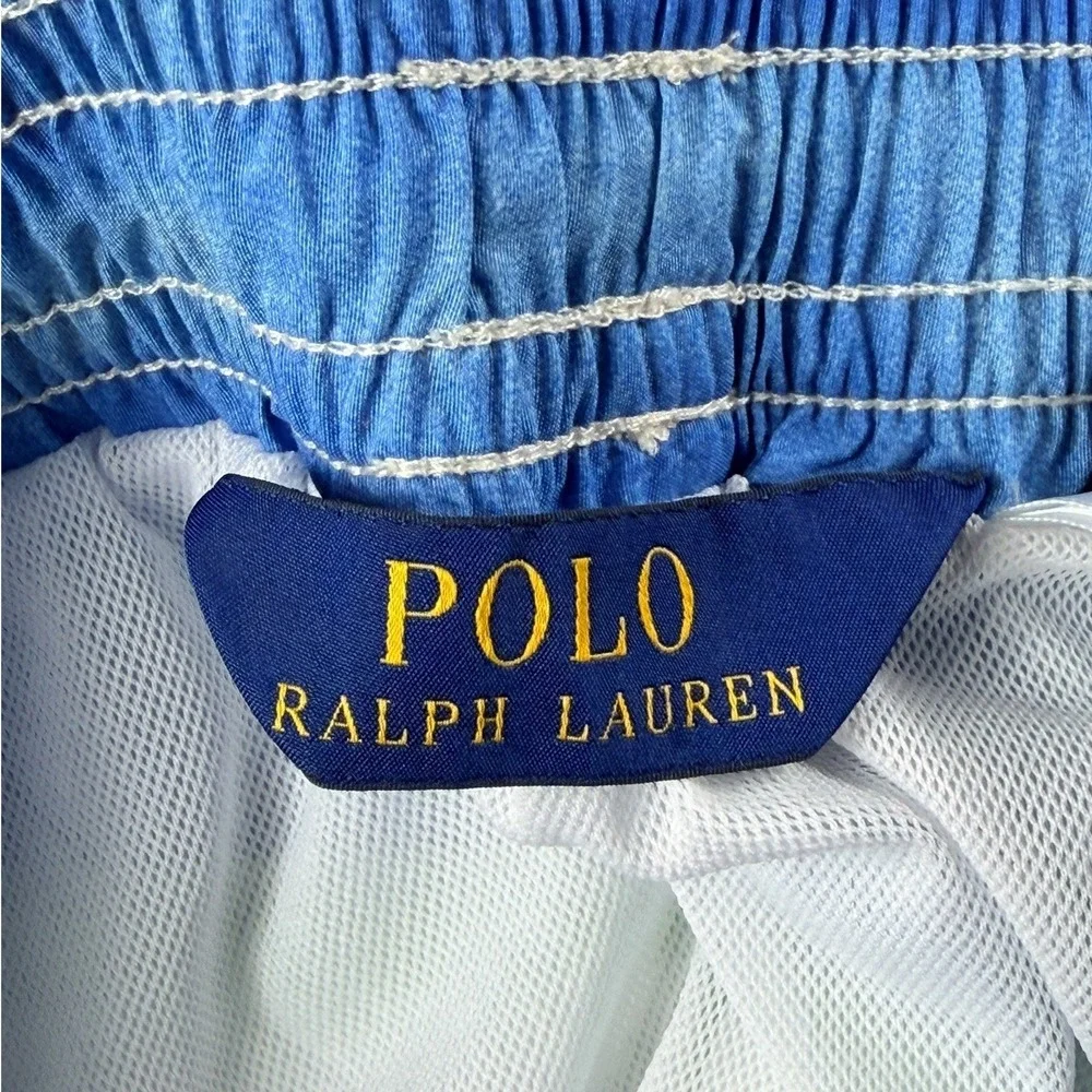 Polo Ralph Lauren Mens Medium Striped Swim Trunks Multi Color Mesh Lined Shorts